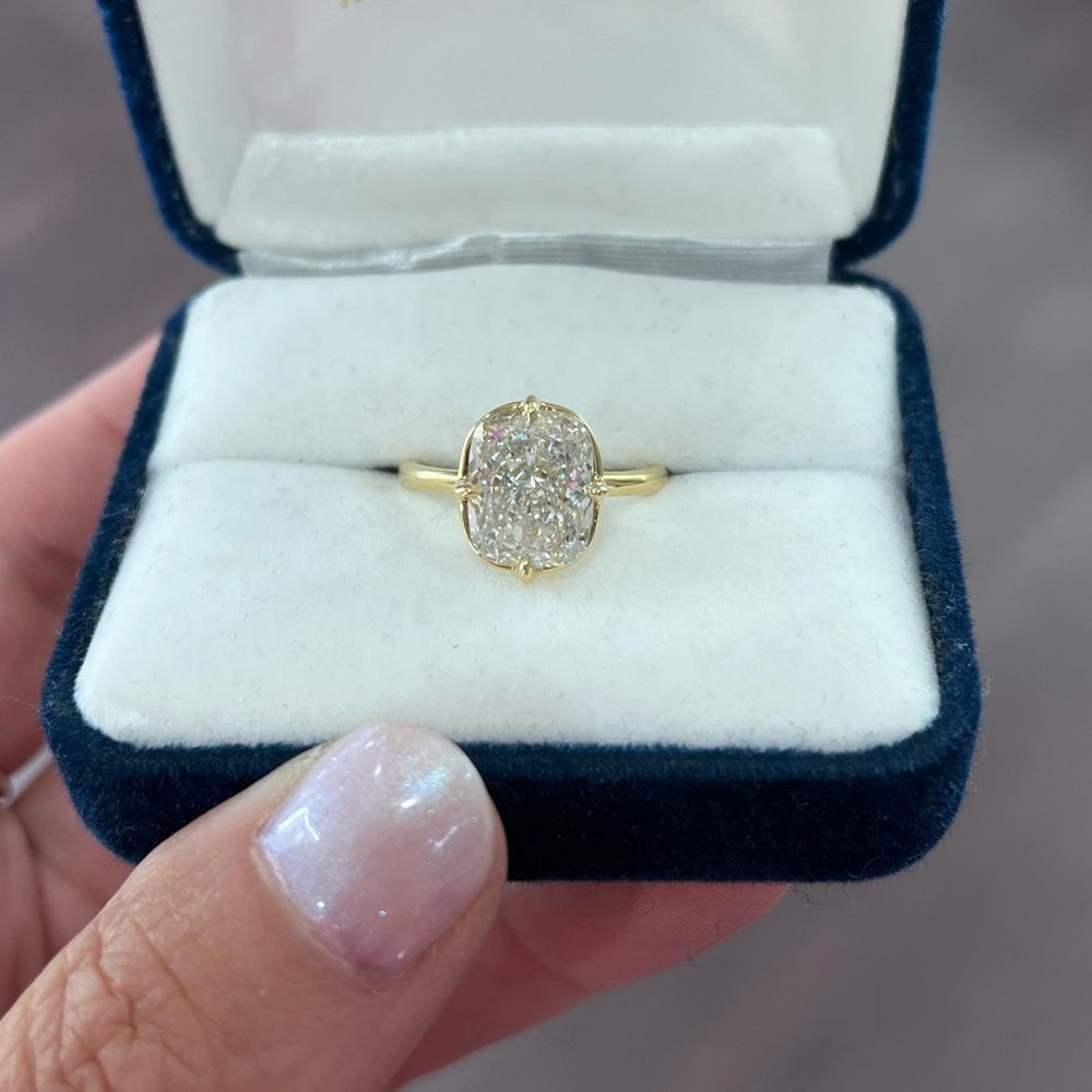 Custom 18kt Yellow Gold 5ct Lab Grown Diamond Solitaire Ring, Size 7.25